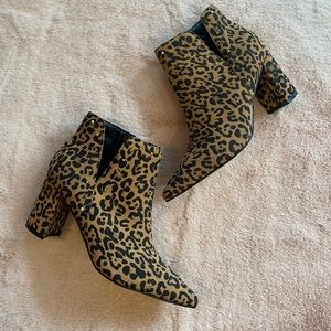 Marc Fisher Leopard Print Ankle Boots